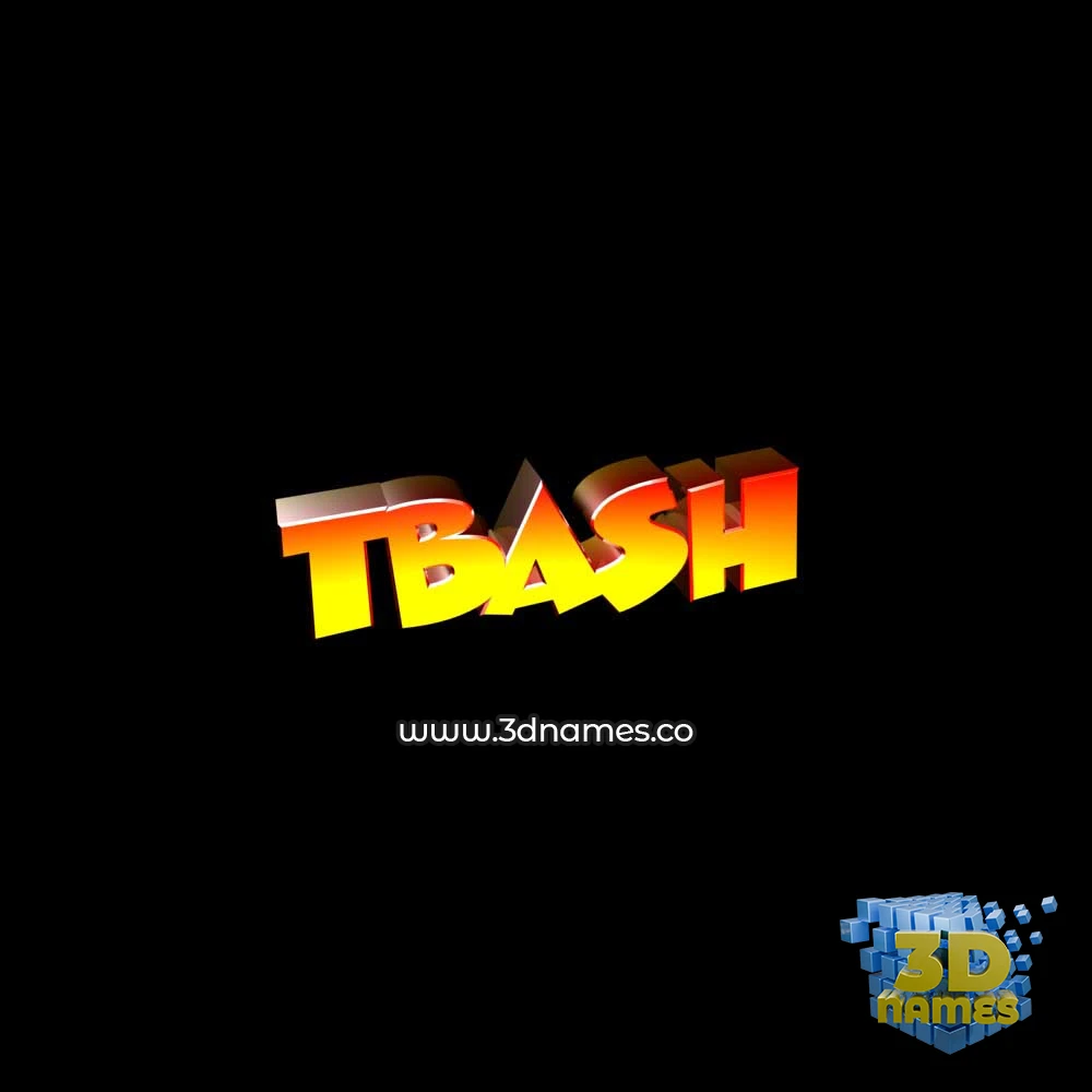tbash in Black Background style - 3D name wallpaper