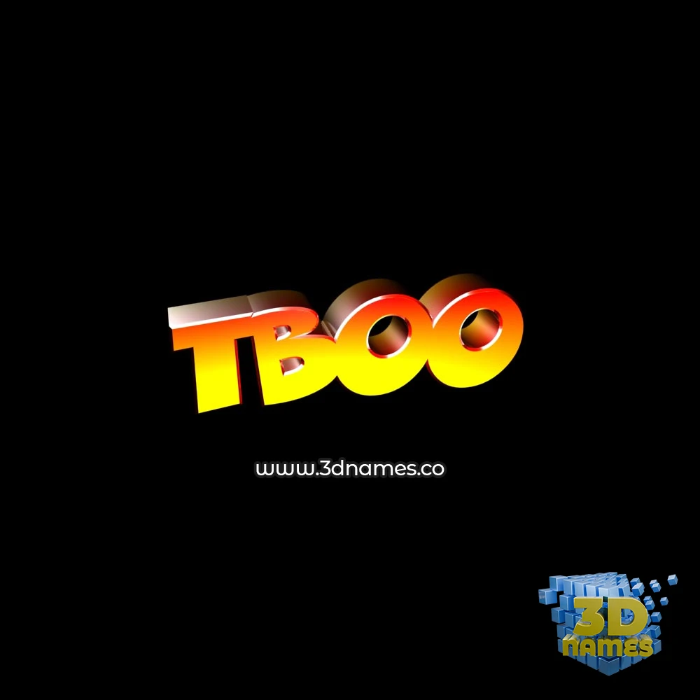tboo in Black Background style - 3D name wallpaper