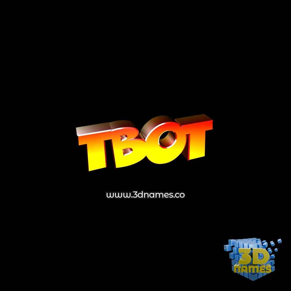 tbot in Black Background style - 3D name wallpaper