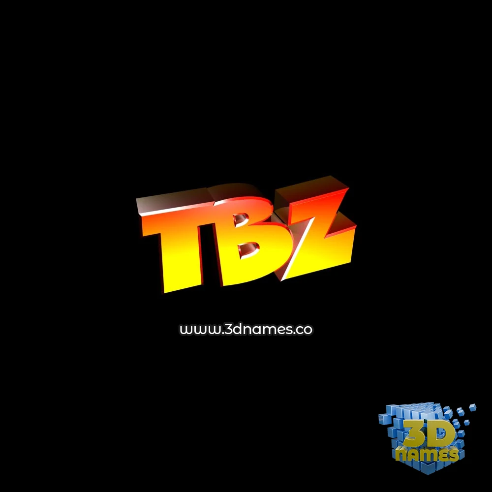 tbz in Black Background style - 3D name wallpaper