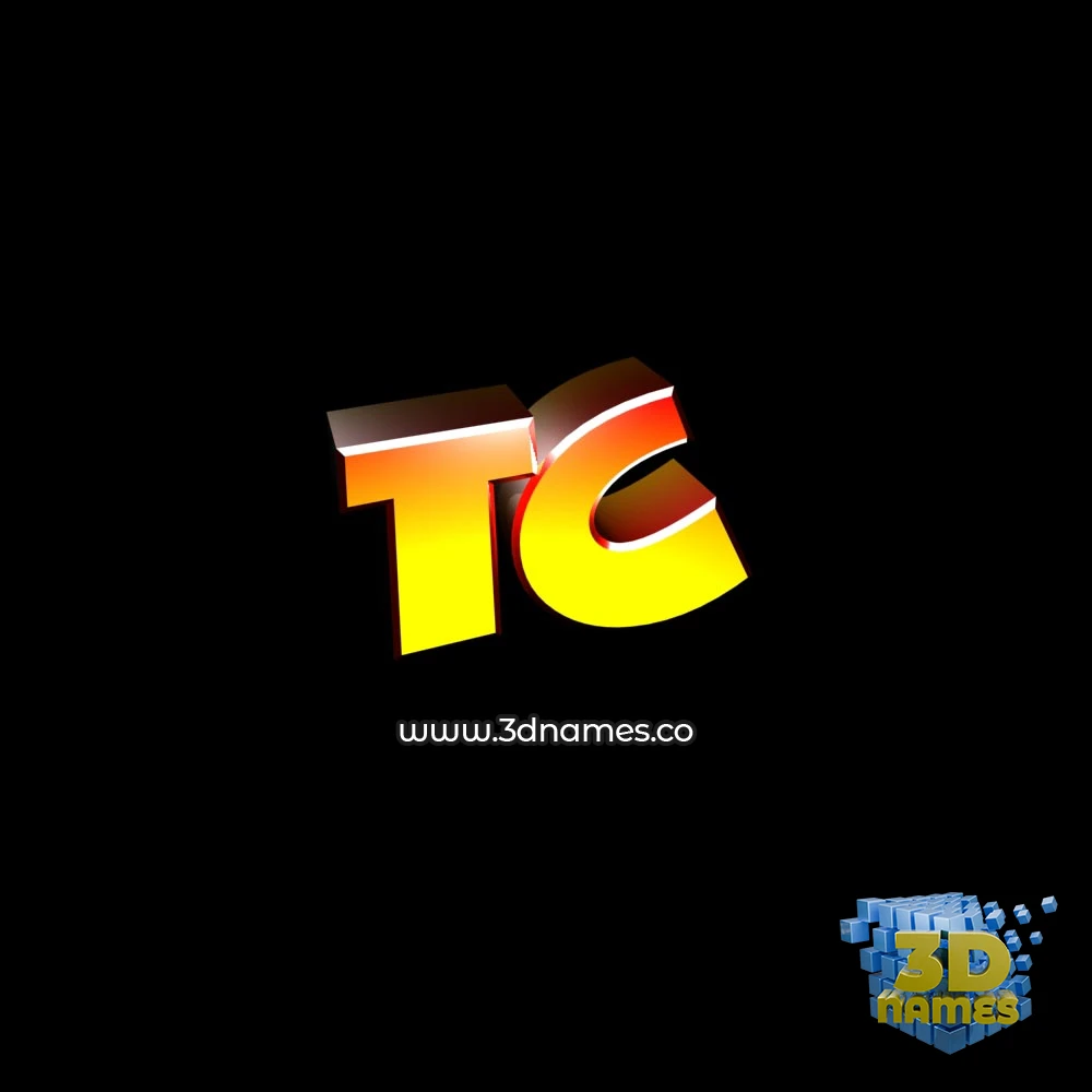 tc in Black Background style - 3D name wallpaper