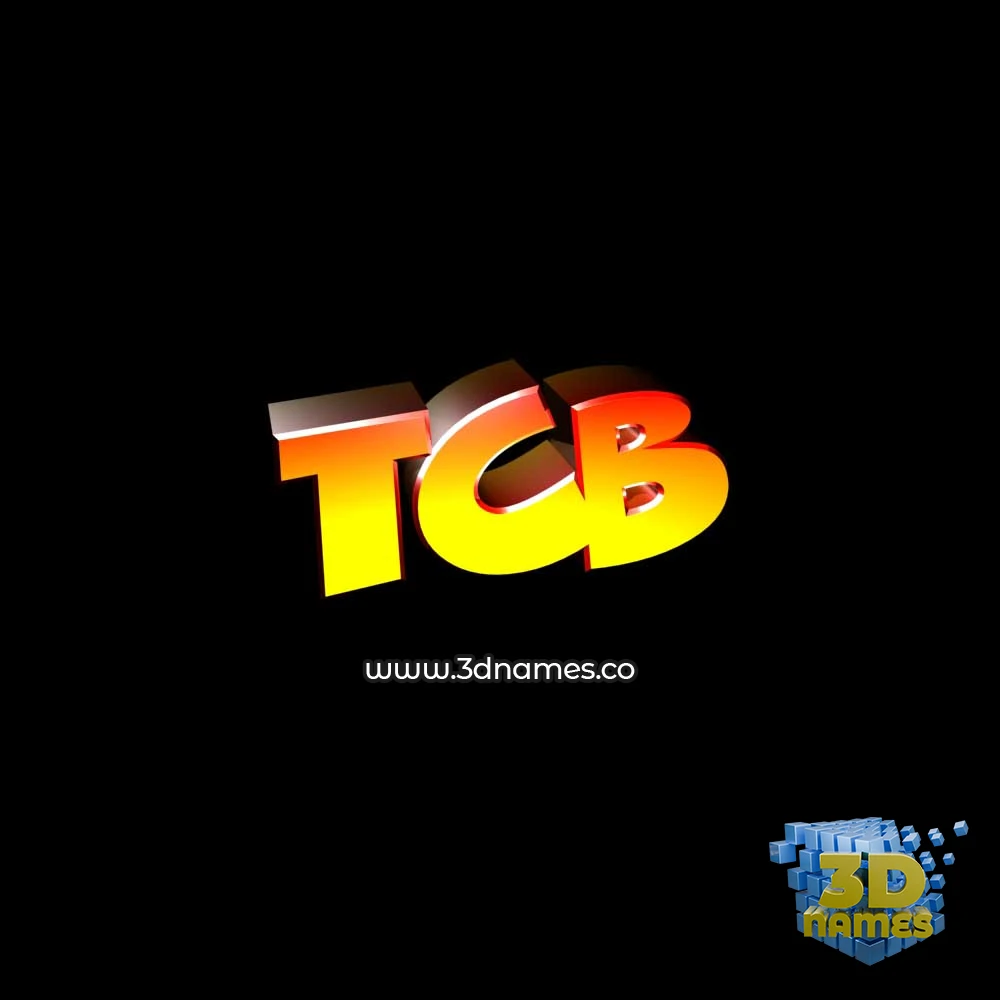 tcb in Black Background style - 3D name wallpaper