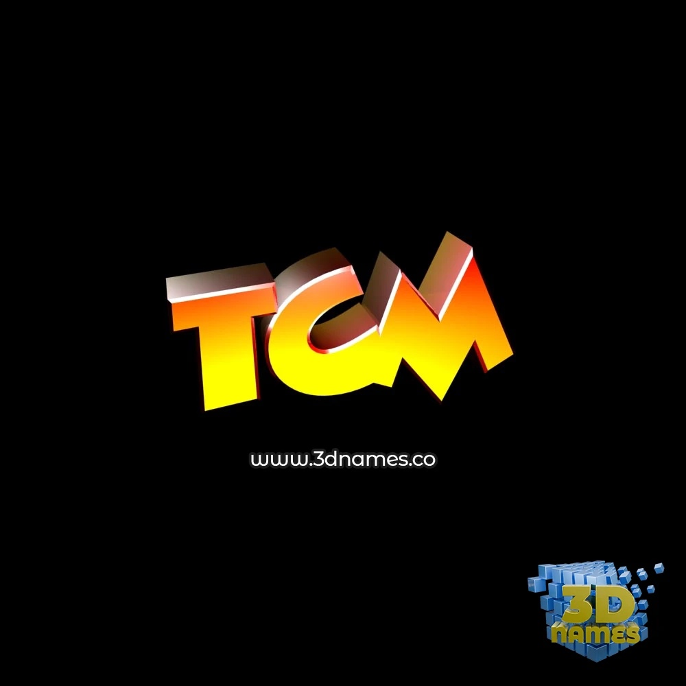 tcm in Black Background style - 3D name wallpaper