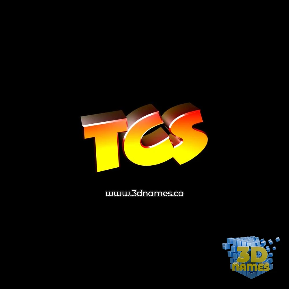 tcs in Black Background style - 3D name wallpaper