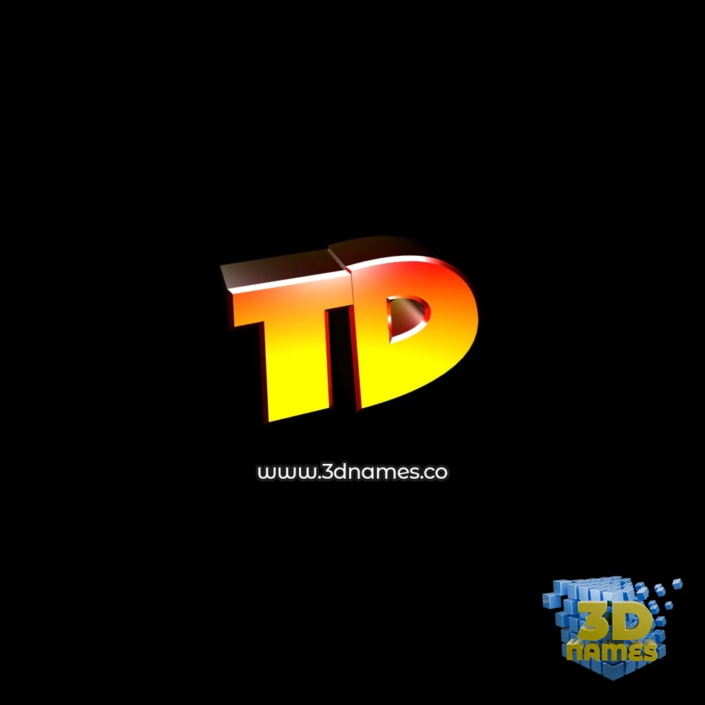 td in Black Background style - 3D name wallpaper