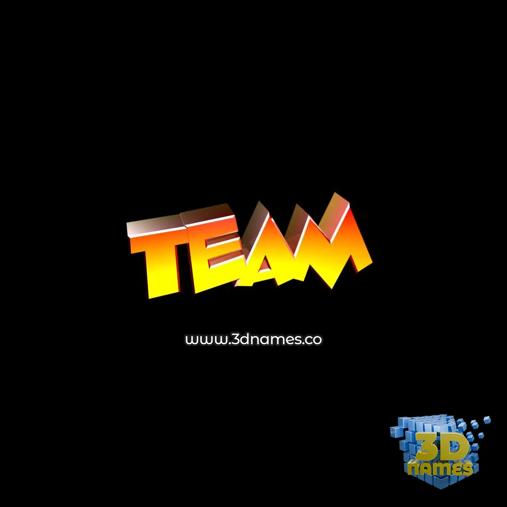 team in Black Background style - 3D name wallpaper