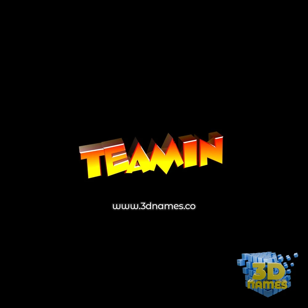 teamin in Black Background style - 3D name wallpaper