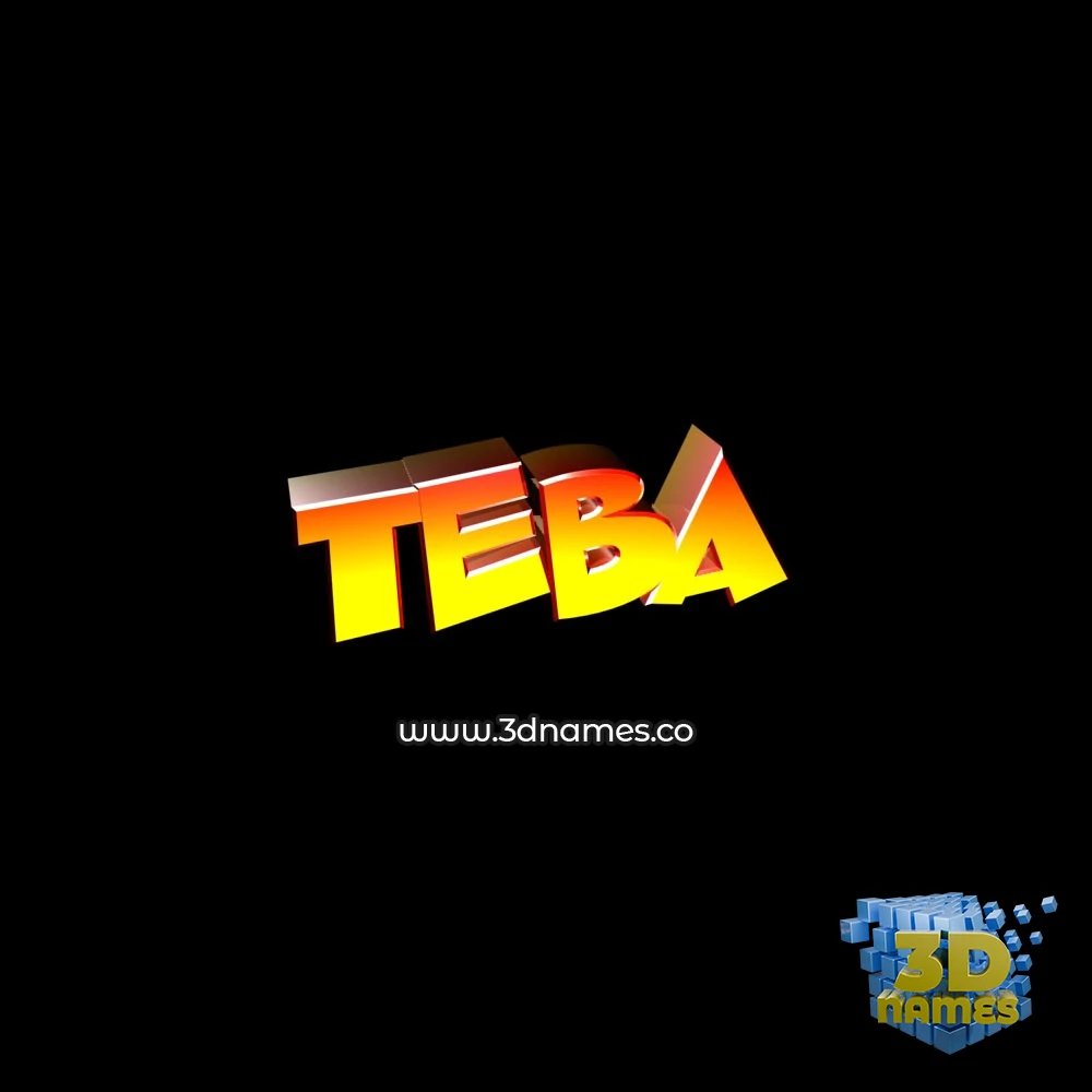 teba in Black Background style - 3D name wallpaper