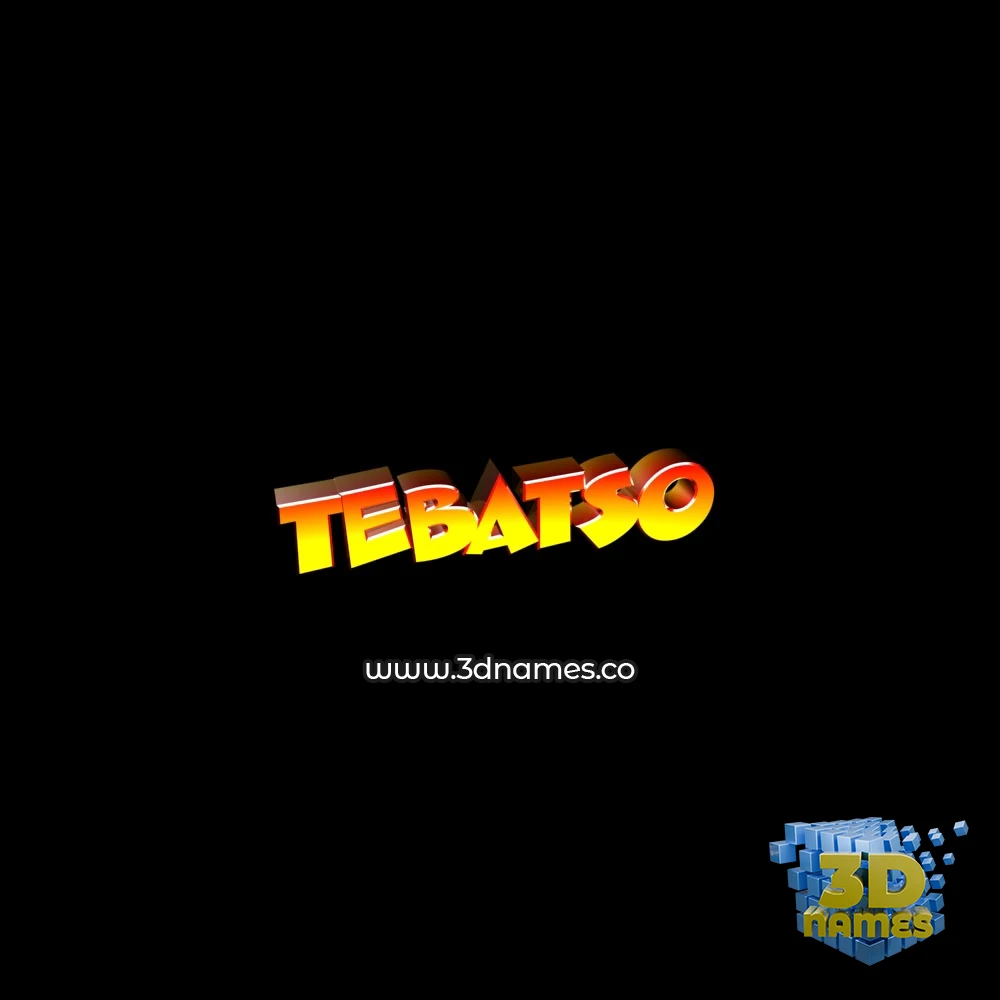 tebatso in Black Background style - 3D name wallpaper