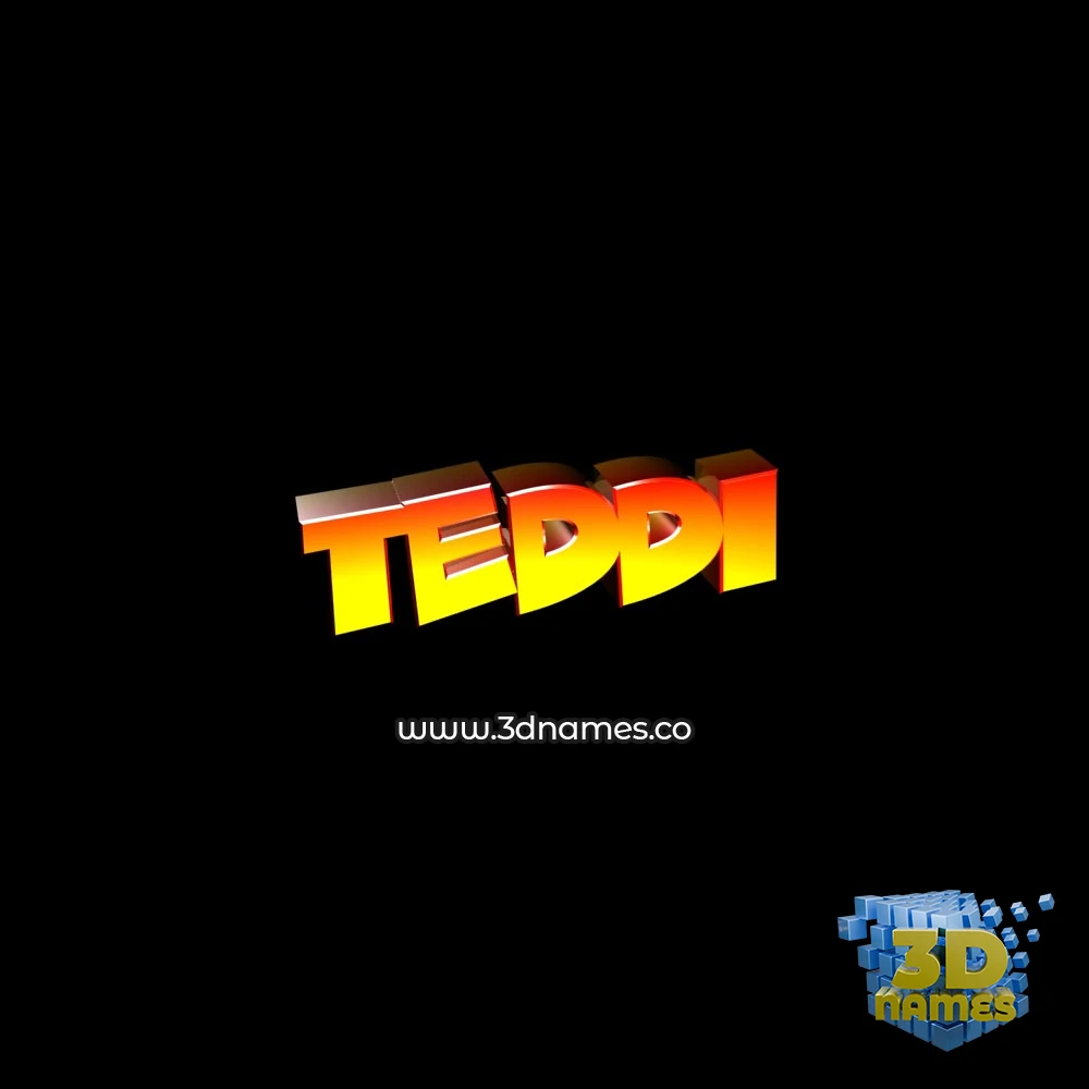 teddi in Black Background style - 3D name wallpaper