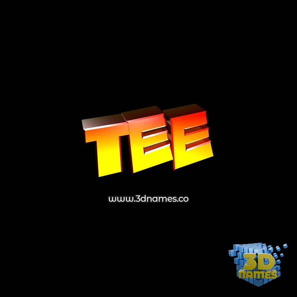 tee in Black Background style - 3D name wallpaper