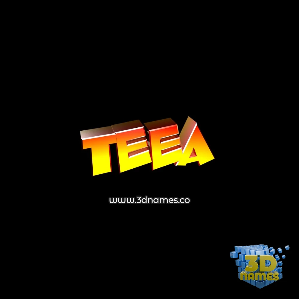 teea in Black Background style - 3D name wallpaper