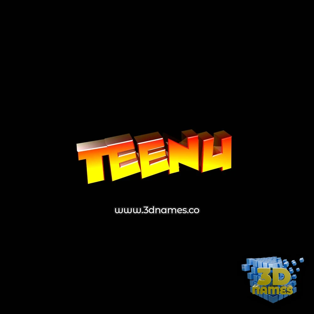 teenu in Black Background style - 3D name wallpaper