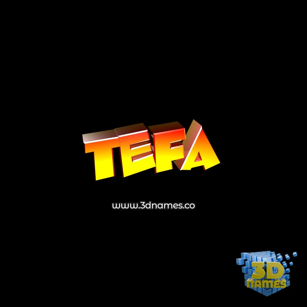 tefa in Black Background style - 3D name wallpaper