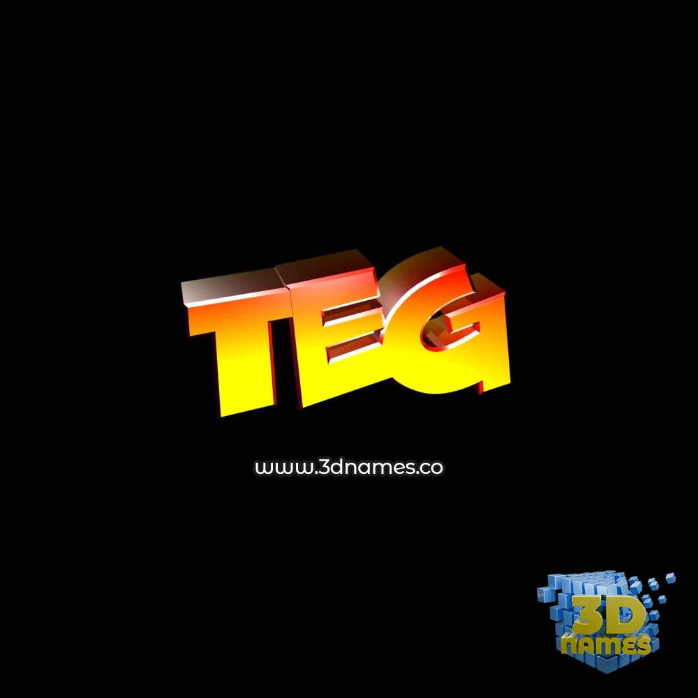 teg in Black Background style - 3D name wallpaper