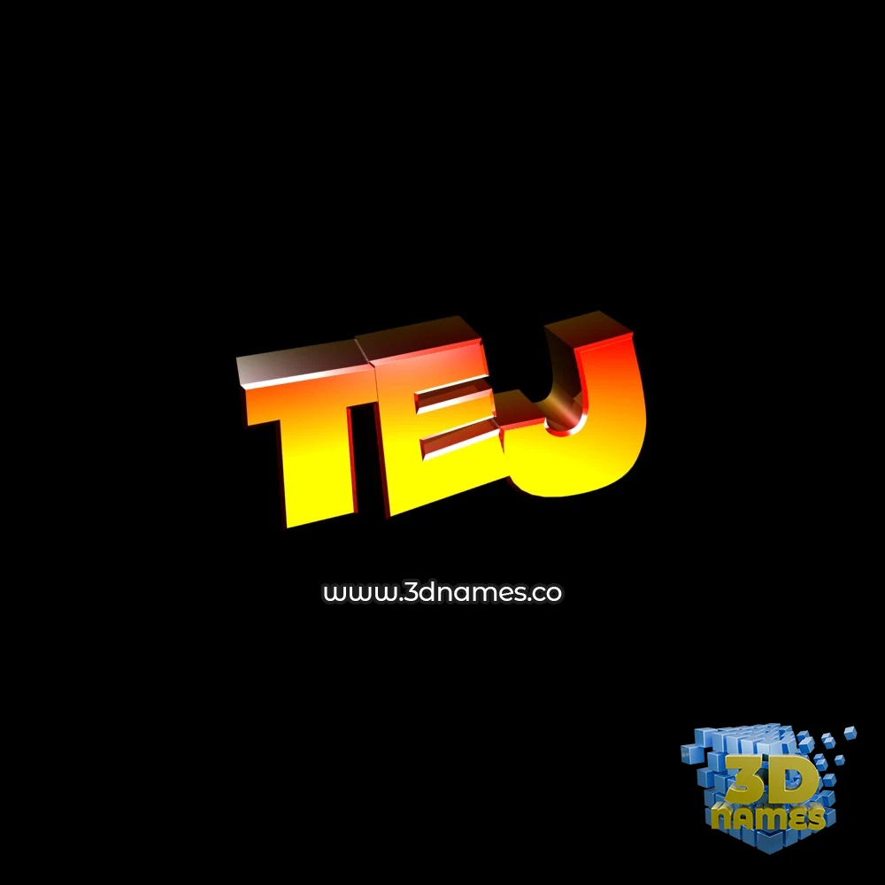 tej in Black Background style - 3D name wallpaper