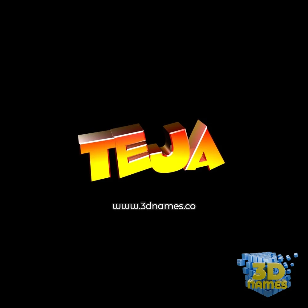 teja in Black Background style - 3D name wallpaper