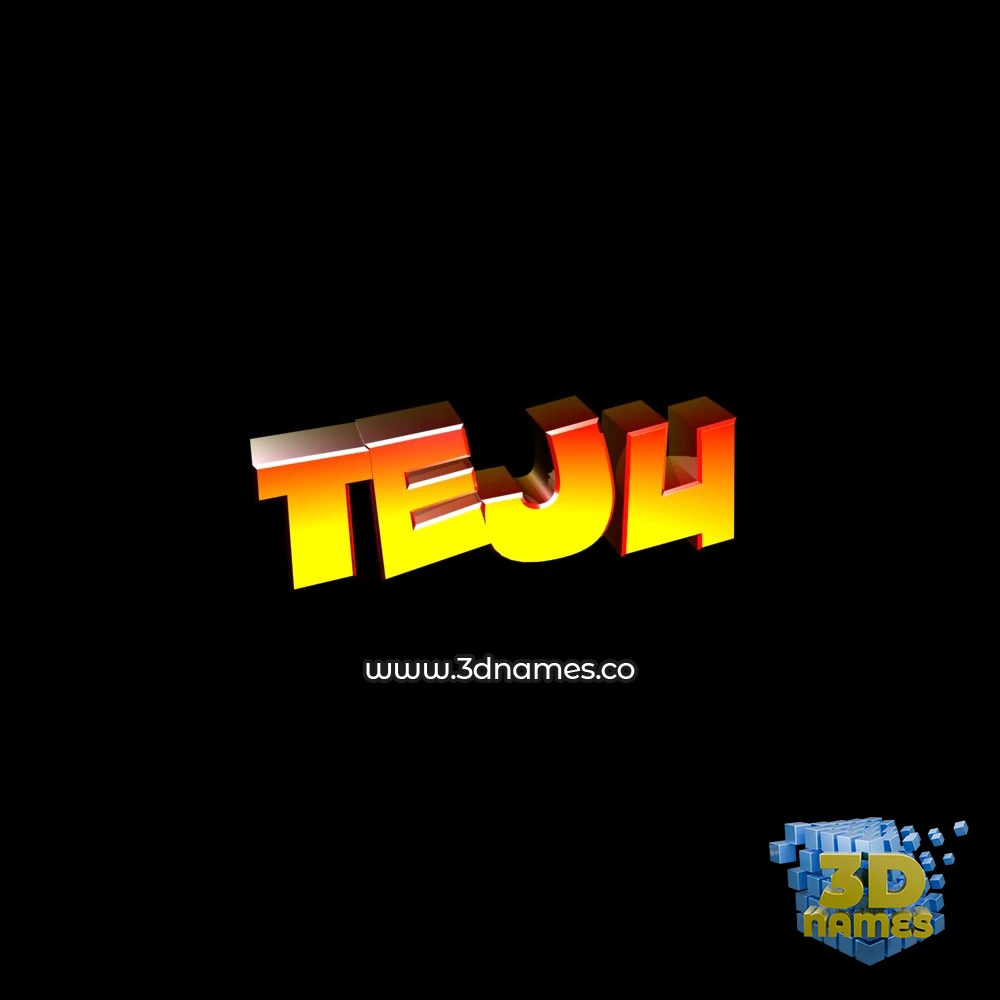 teju in Black Background style - 3D name wallpaper