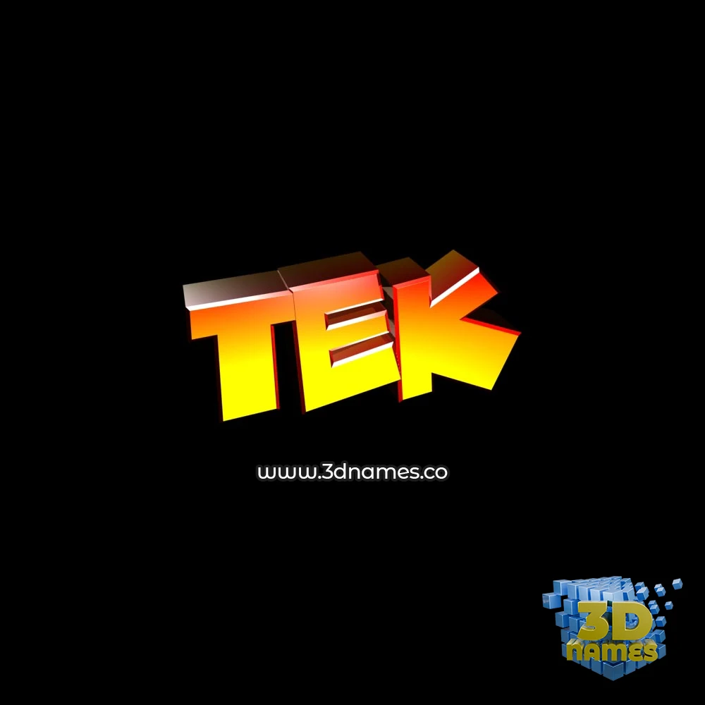 tek in Black Background style - 3D name wallpaper