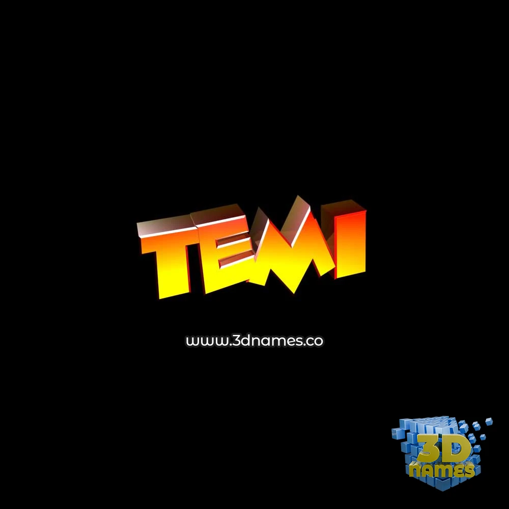 temi in Black Background style - 3D name wallpaper