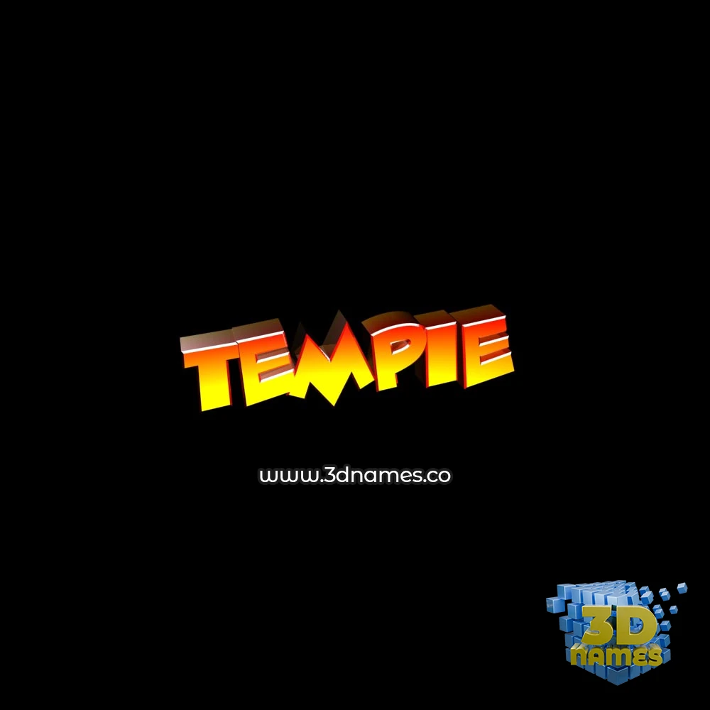 tempie in Black Background style - 3D name wallpaper