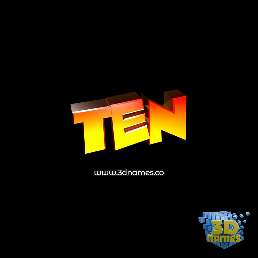 ten in Black Background style - 3D name wallpaper