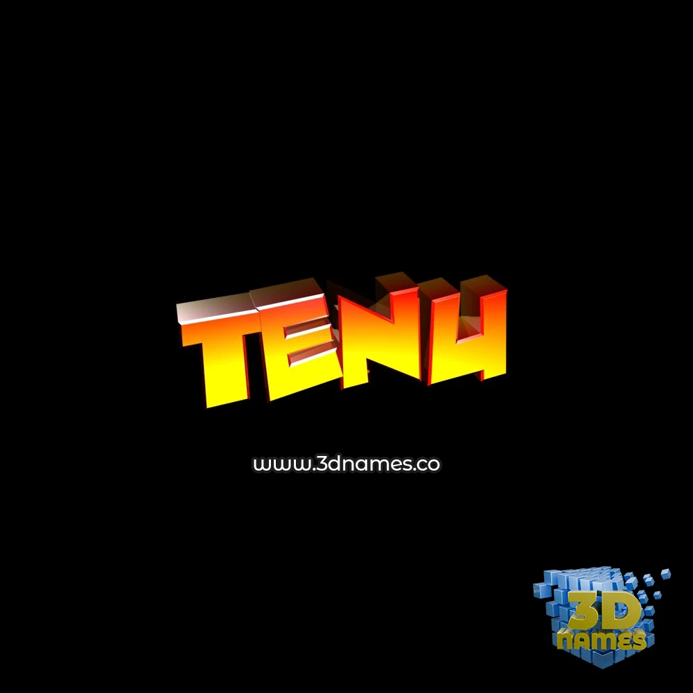 tenu in Black Background style - 3D name wallpaper