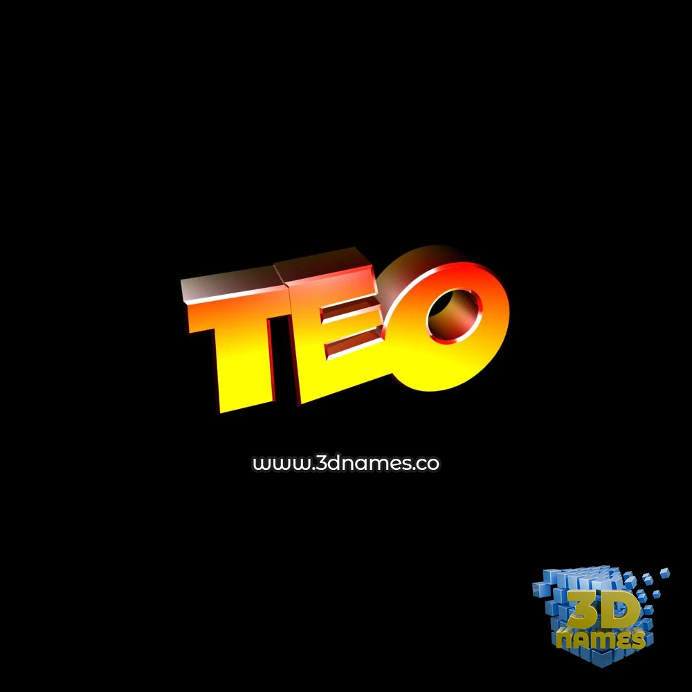 teo in Black Background style - 3D name wallpaper