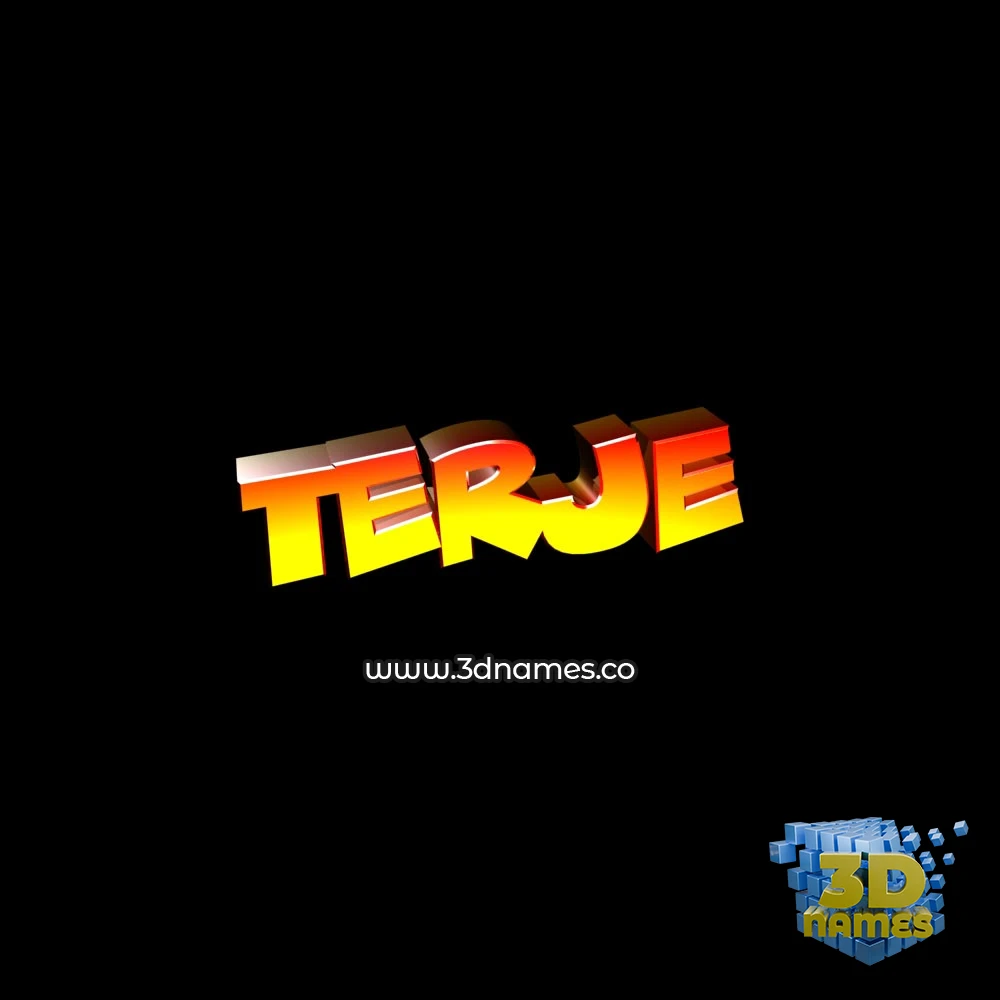 terje in Black Background style - 3D name wallpaper