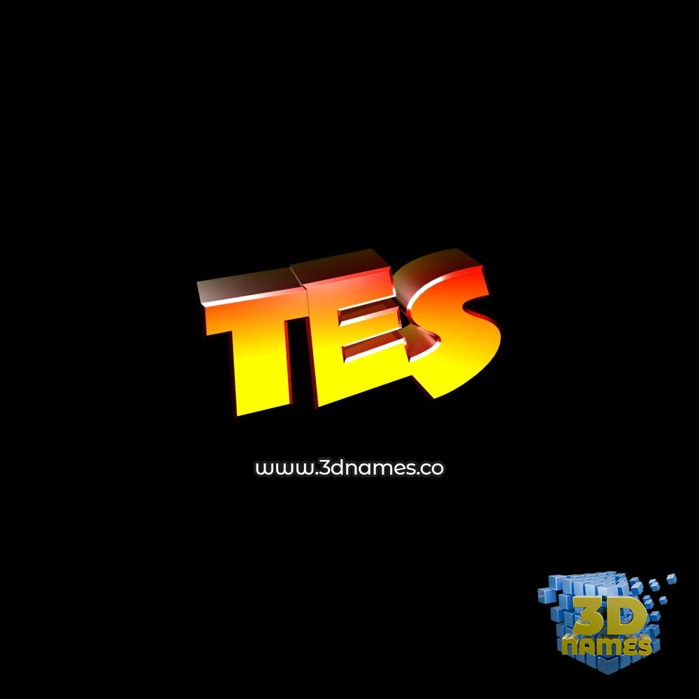 tes in Black Background style - 3D name wallpaper