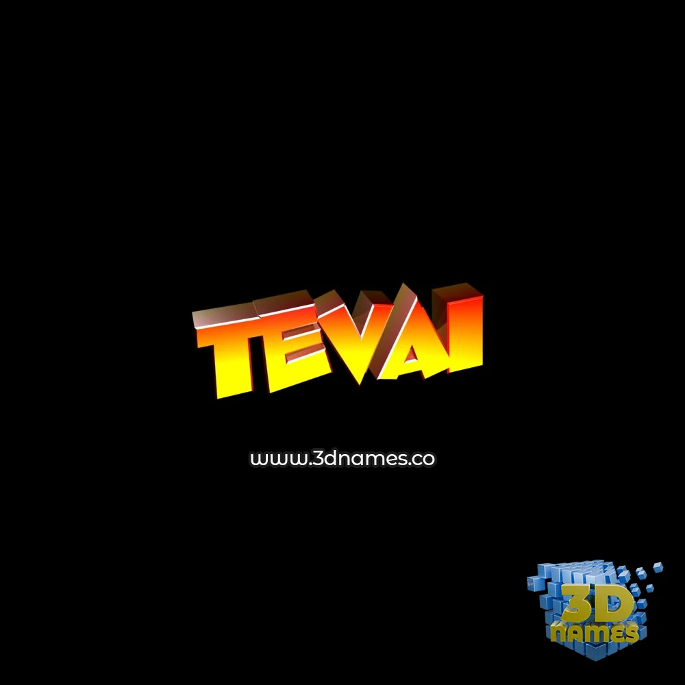 tevai in Black Background style - 3D name wallpaper