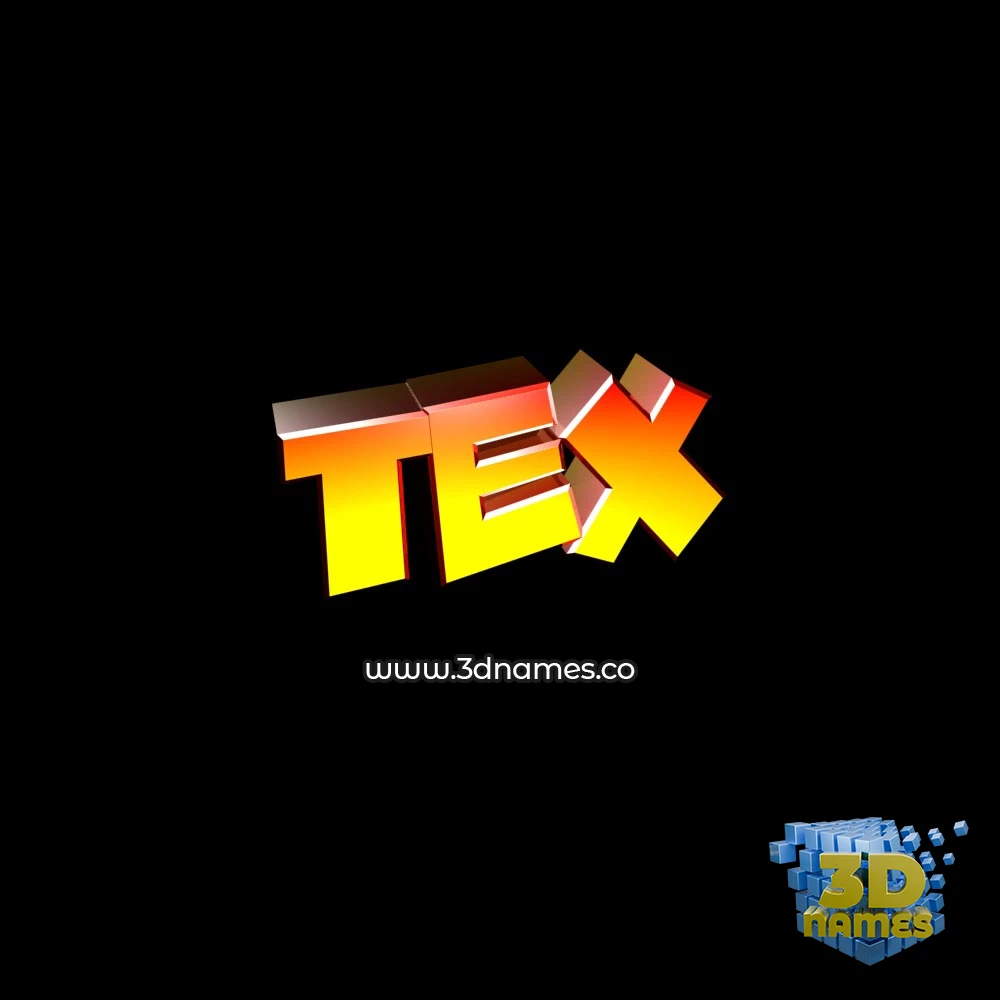 tex in Black Background style - 3D name wallpaper
