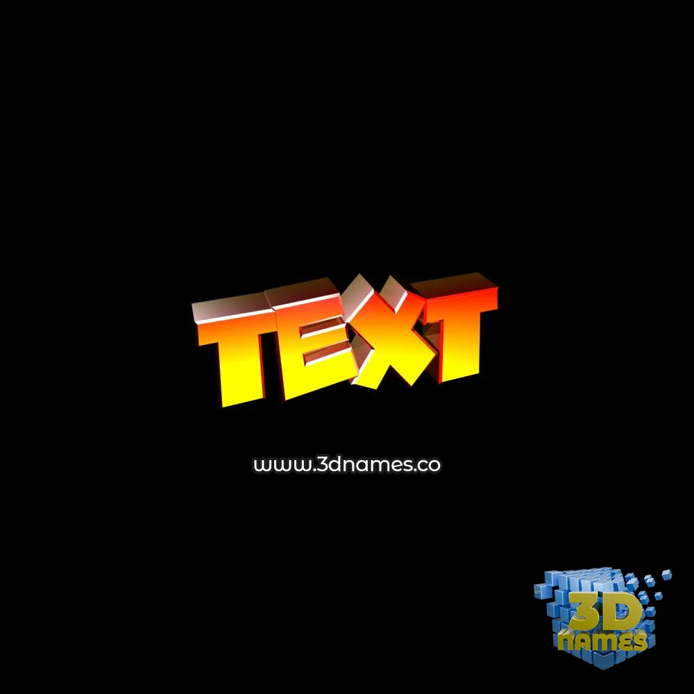 text in Black Background style - 3D name wallpaper