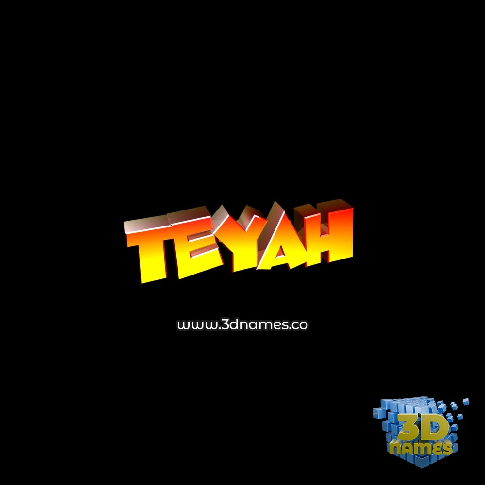 teyah in Black Background style - 3D name wallpaper