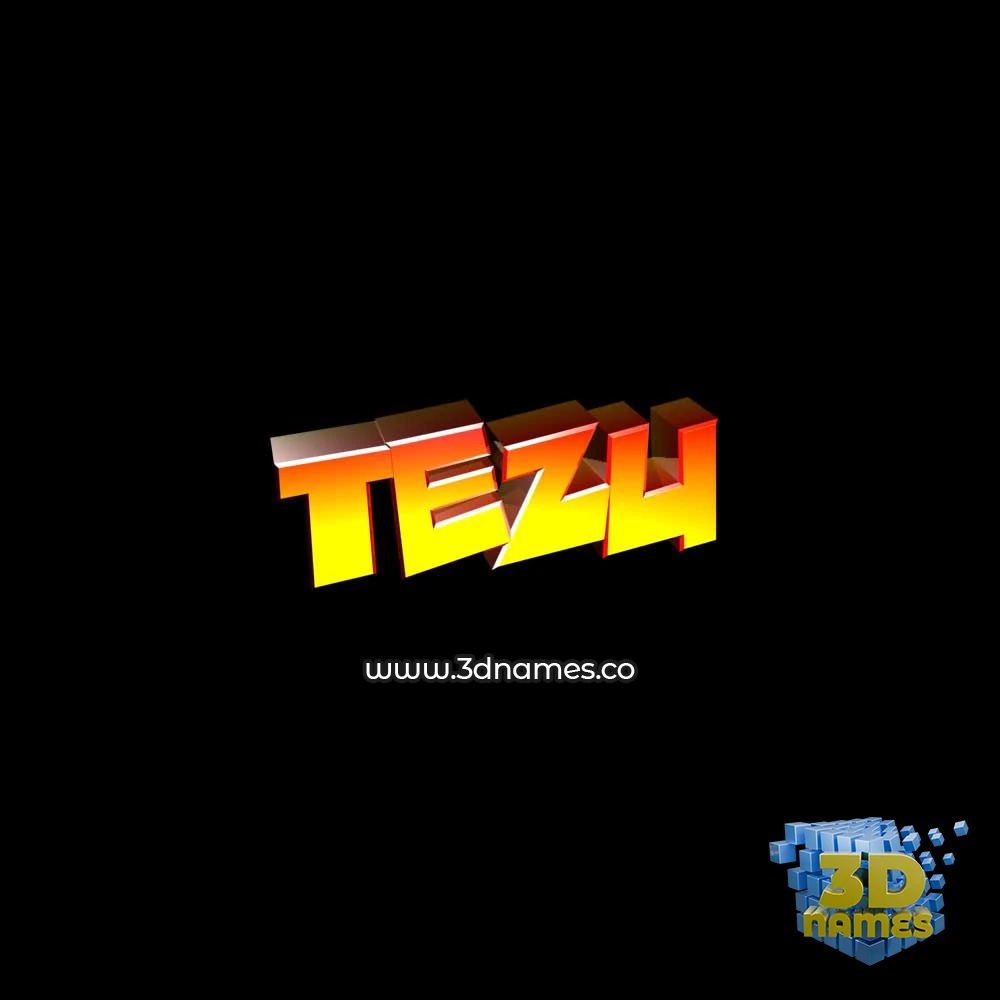 tezu in Black Background style - 3D name wallpaper
