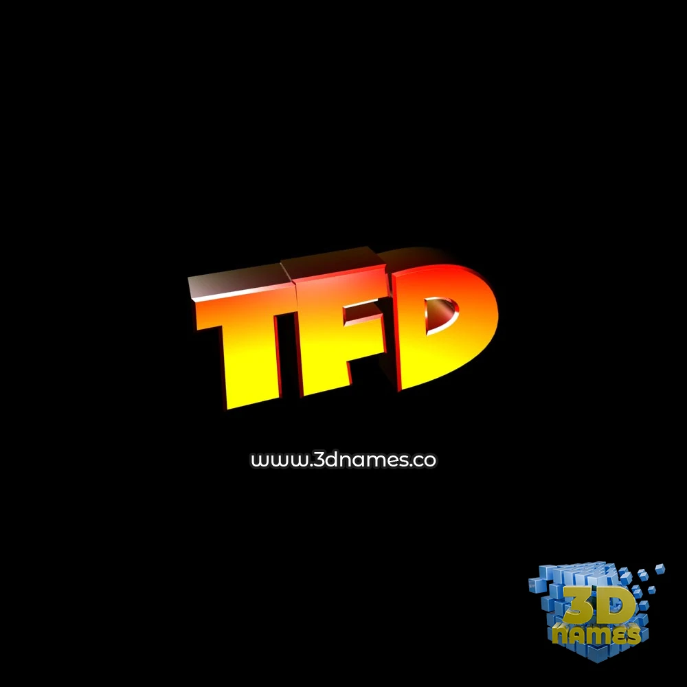 tfd in Black Background style - 3D name wallpaper