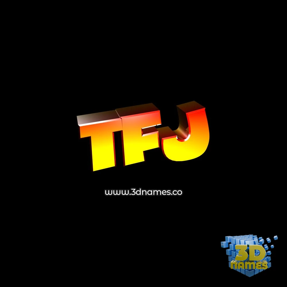 tfj in Black Background style - 3D name wallpaper