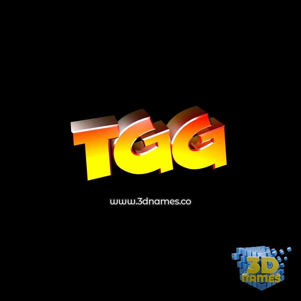 tgg in Black Background style - 3D name wallpaper