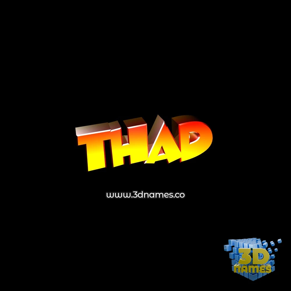thad in Black Background style - 3D name wallpaper