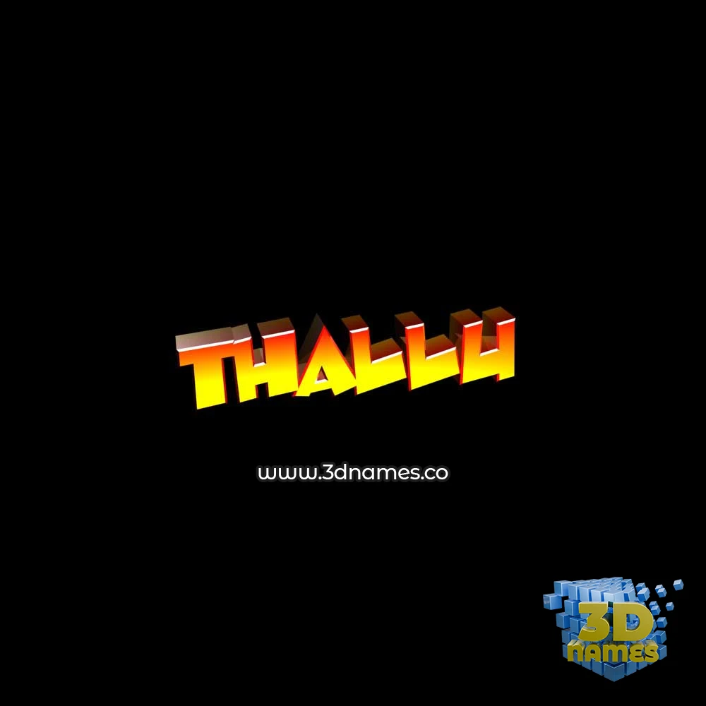 thallu in Black Background style - 3D name wallpaper