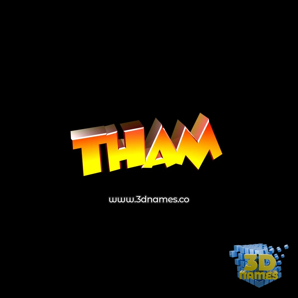 tham in Black Background style - 3D name wallpaper