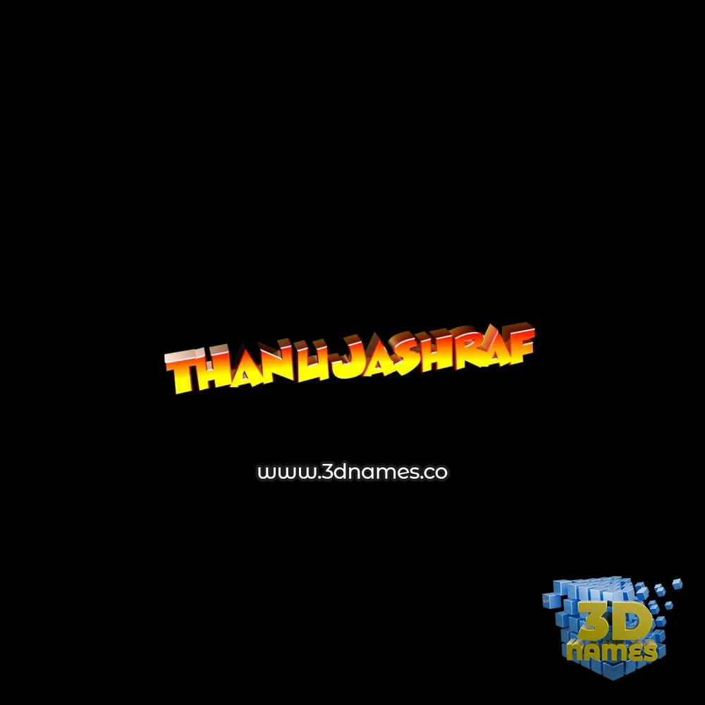 thanujashraf in Black Background style - 3D name wallpaper
