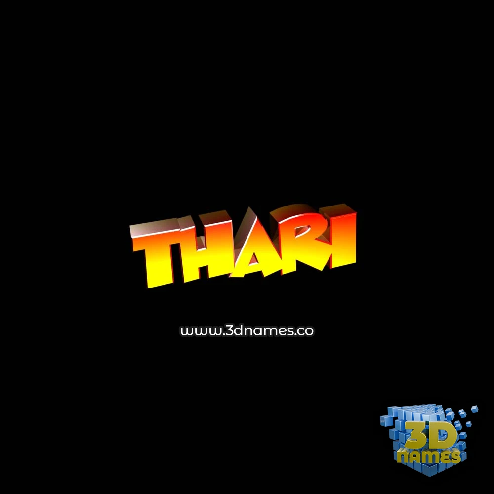 thari in Black Background style - 3D name wallpaper