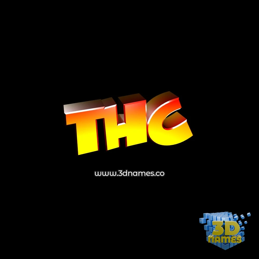 thc in Black Background style - 3D name wallpaper