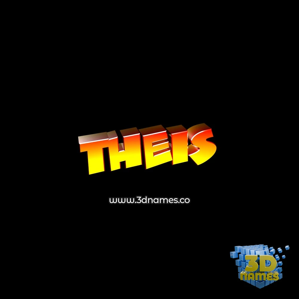 theis in Black Background style - 3D name wallpaper