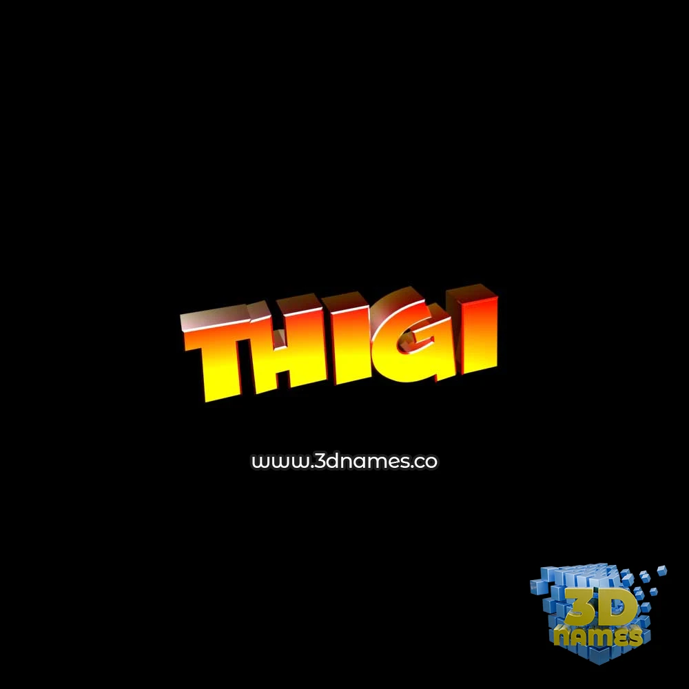 thigi in Black Background style - 3D name wallpaper