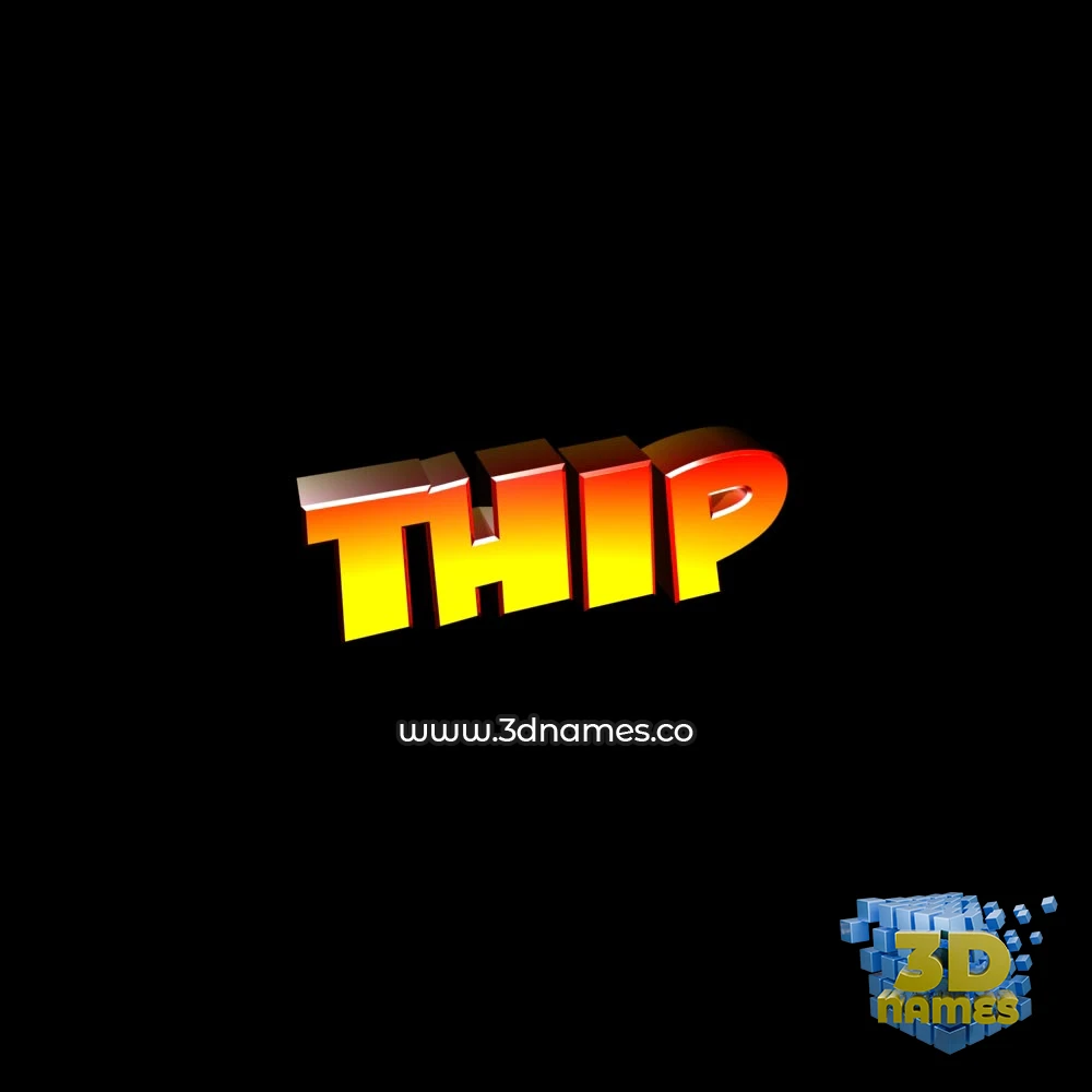 thip in Black Background style - 3D name wallpaper
