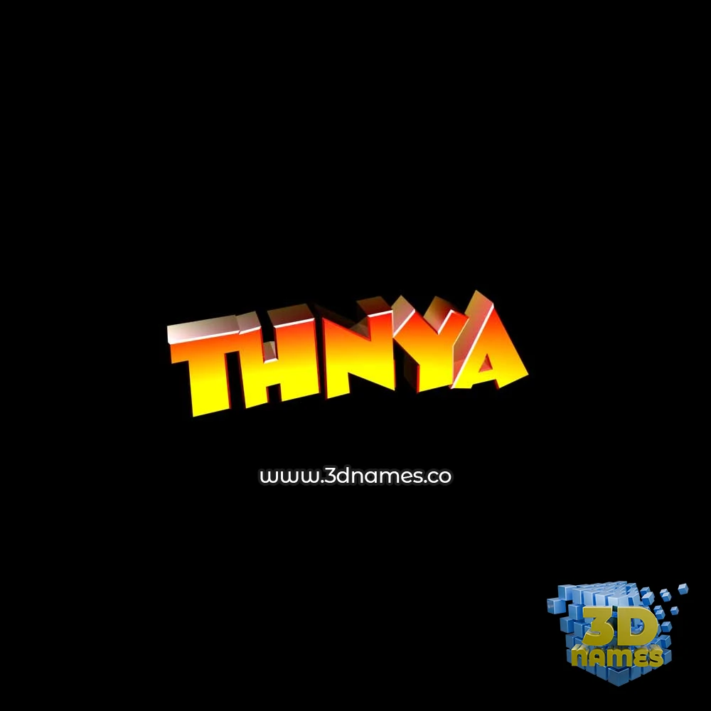 thnya in Black Background style - 3D name wallpaper