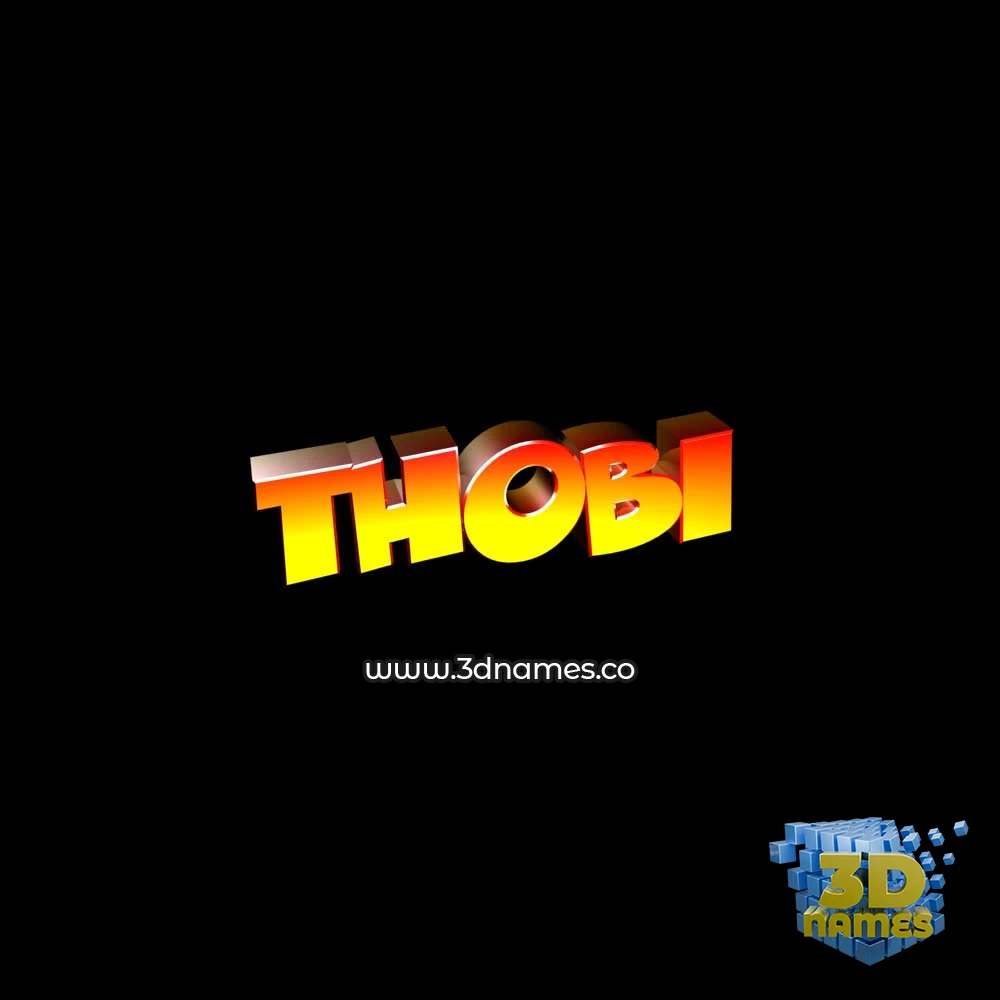 thobi in Black Background style - 3D name wallpaper