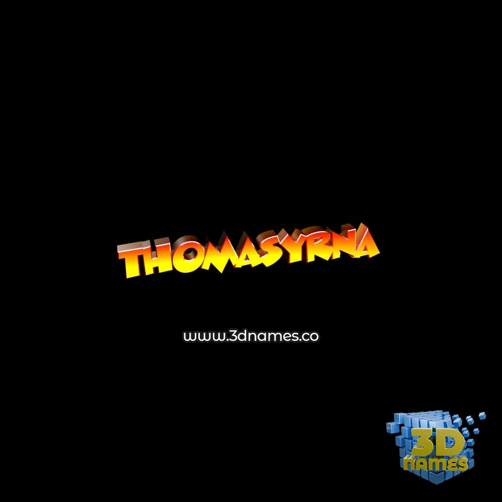thomasyrna in Black Background style - 3D name wallpaper